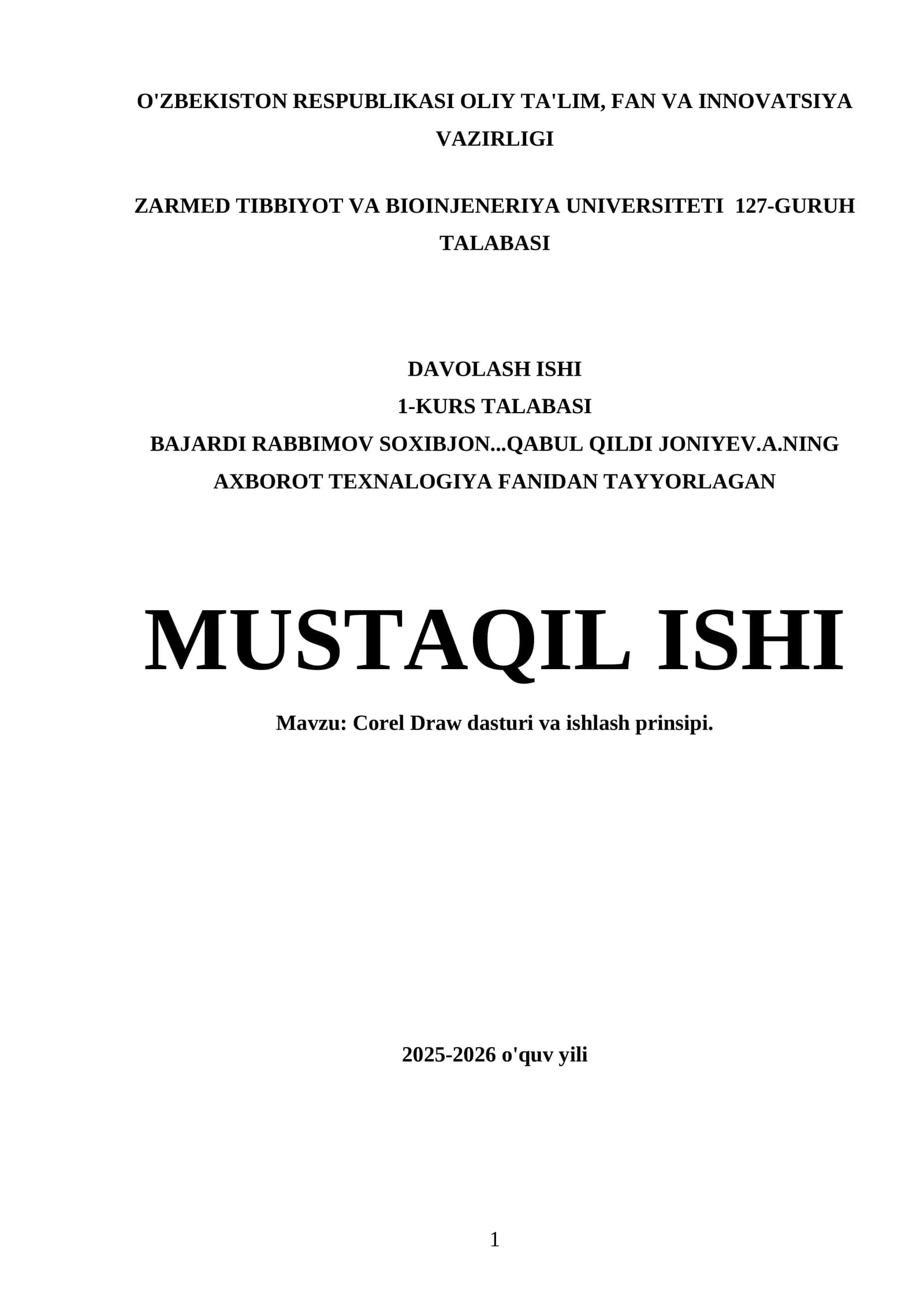 Corel Draw dasturi va ishlash prinsipi