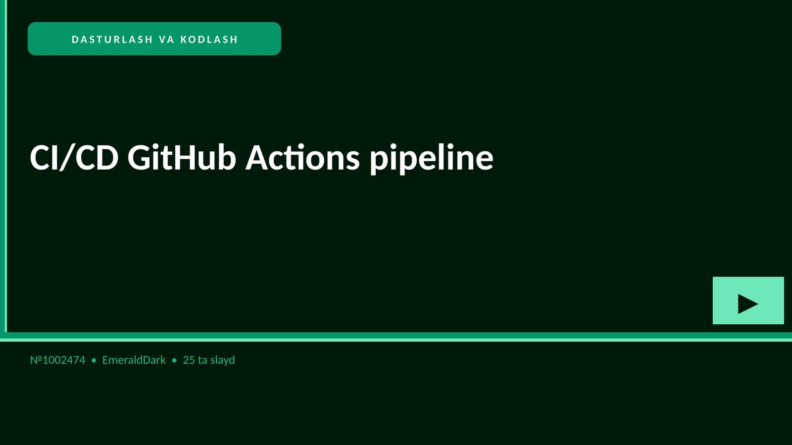 CI/CD GitHub Actions pipeline