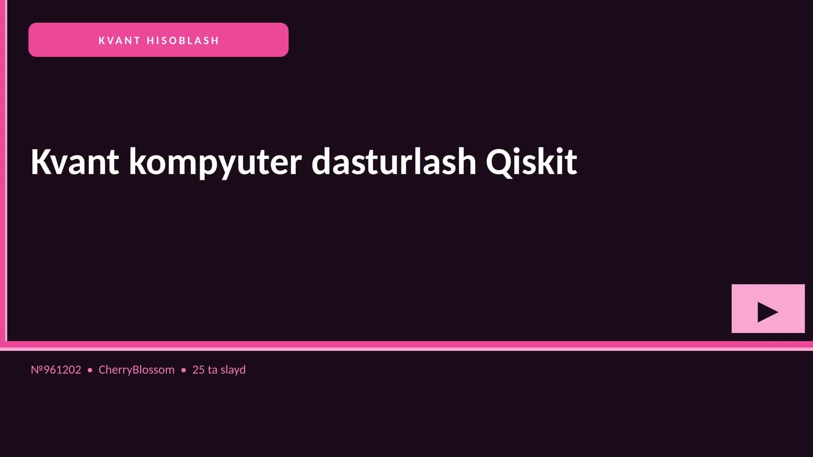 Kvant kompyuter dasturlash Qiskit