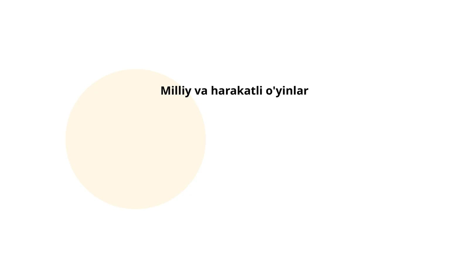 Milliy va harakatli o'yinlar