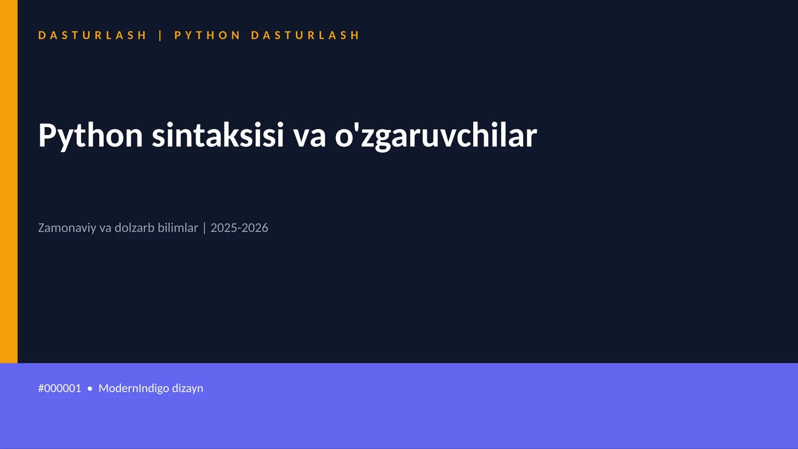 Python Dasturlash