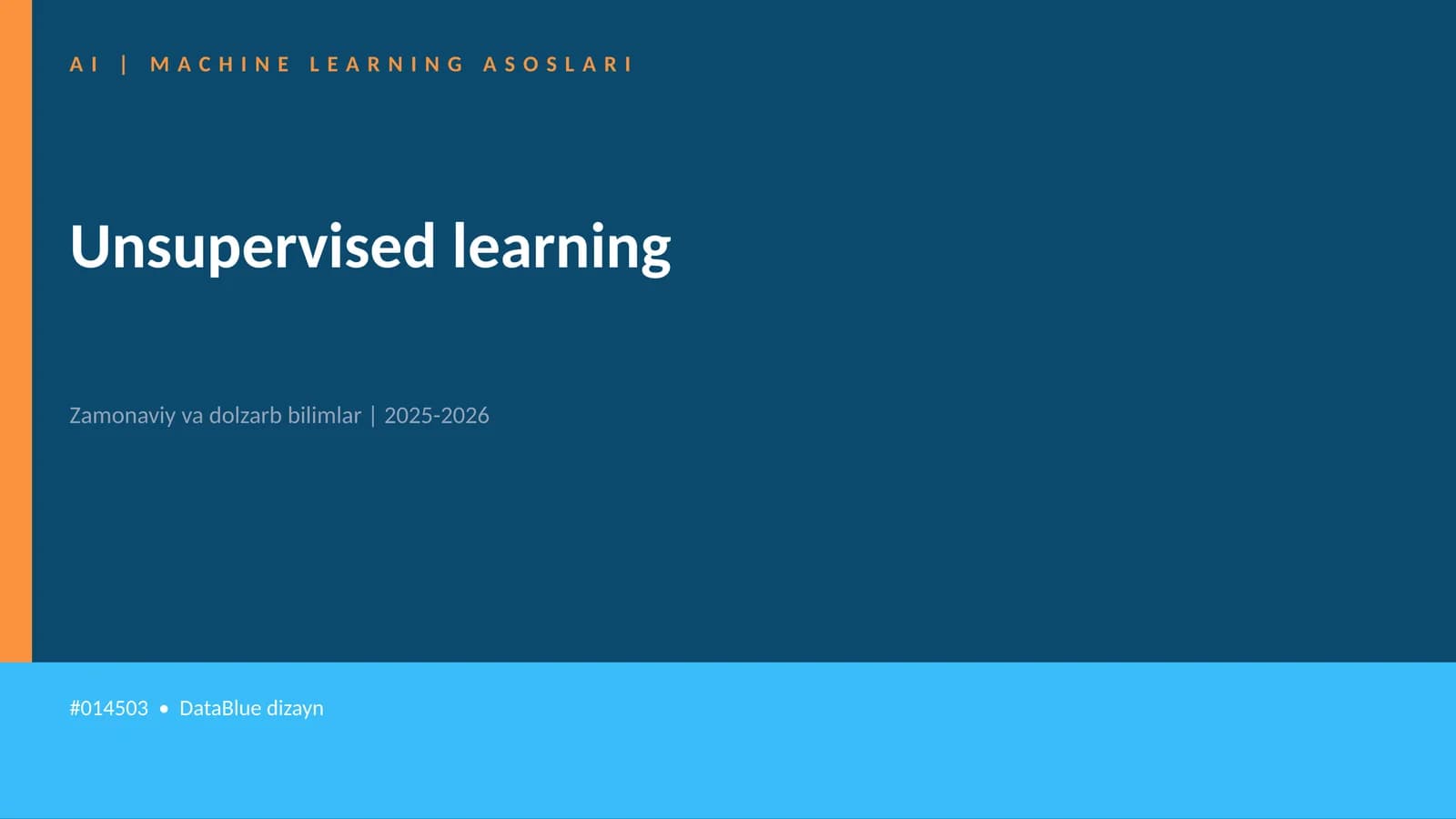 AI | MACHINE LEARNING ASOSLARI