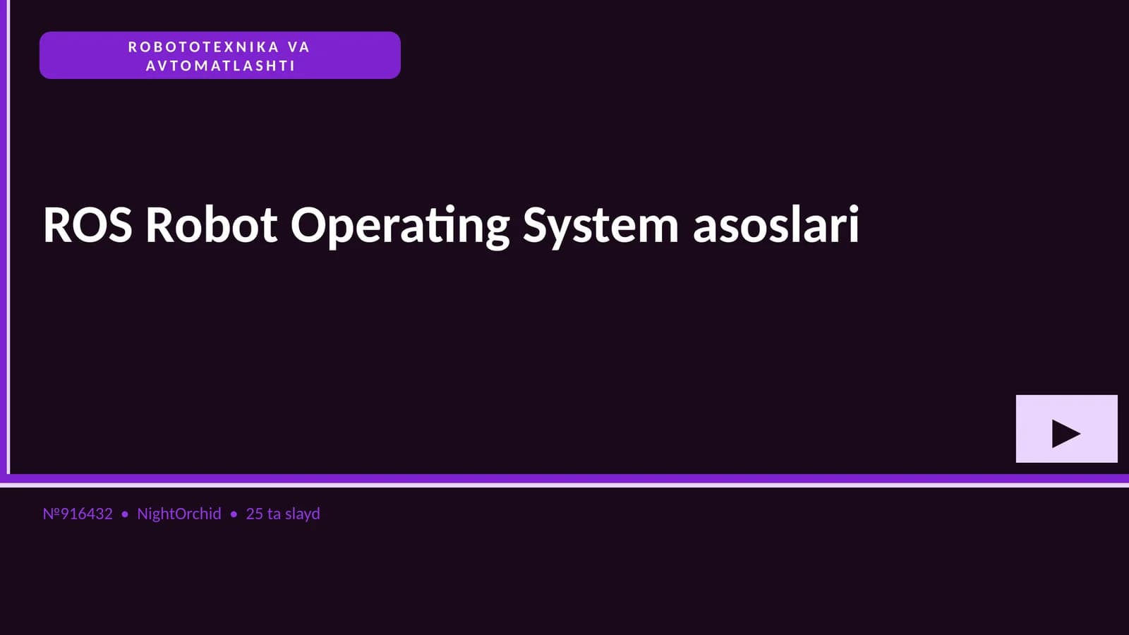 ROS Robot Operating System asoslari