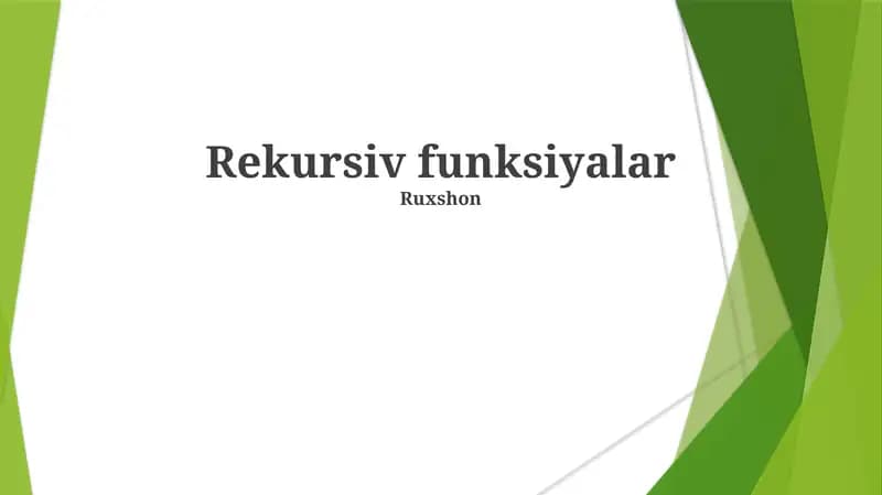 Rekursiv funksiyalar