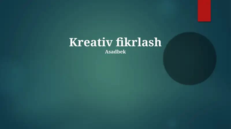 Kreativ fikrlash