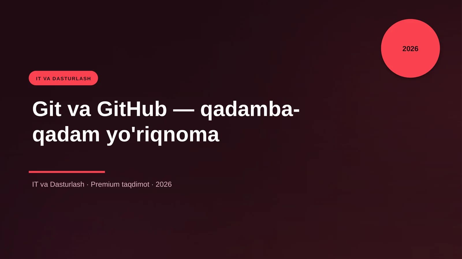 Git va GitHub — qadamba-qadam yo'riqnoma