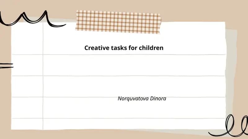 Creative tasks for children