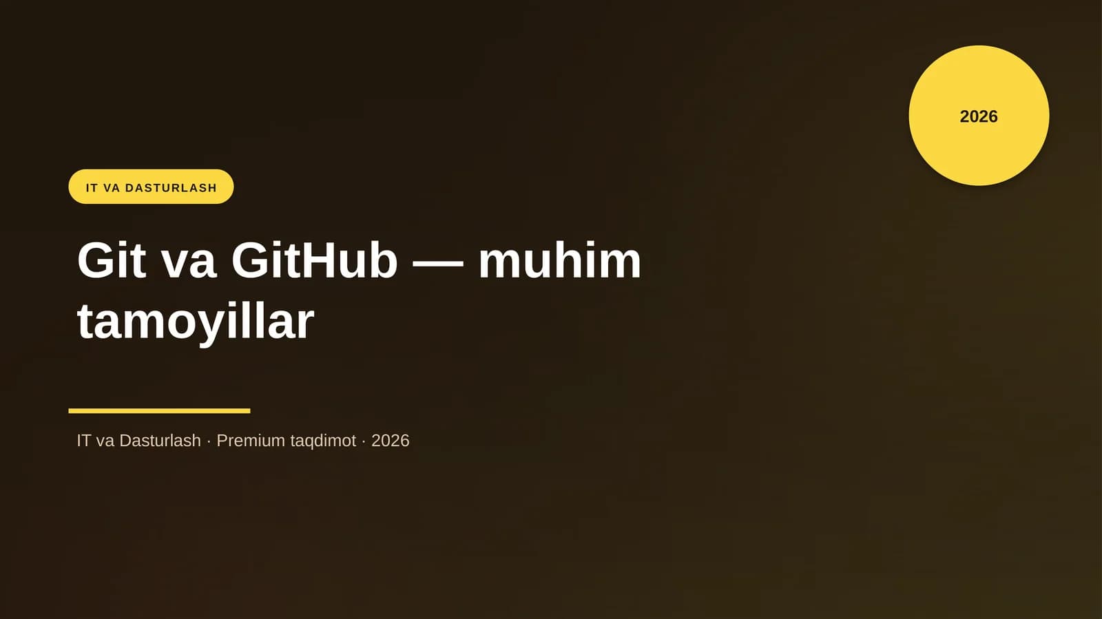 Git va GitHub — muhim tamoyillar