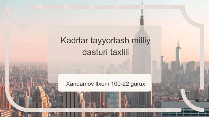 Kadrlar tayyorlash milliy dasturi