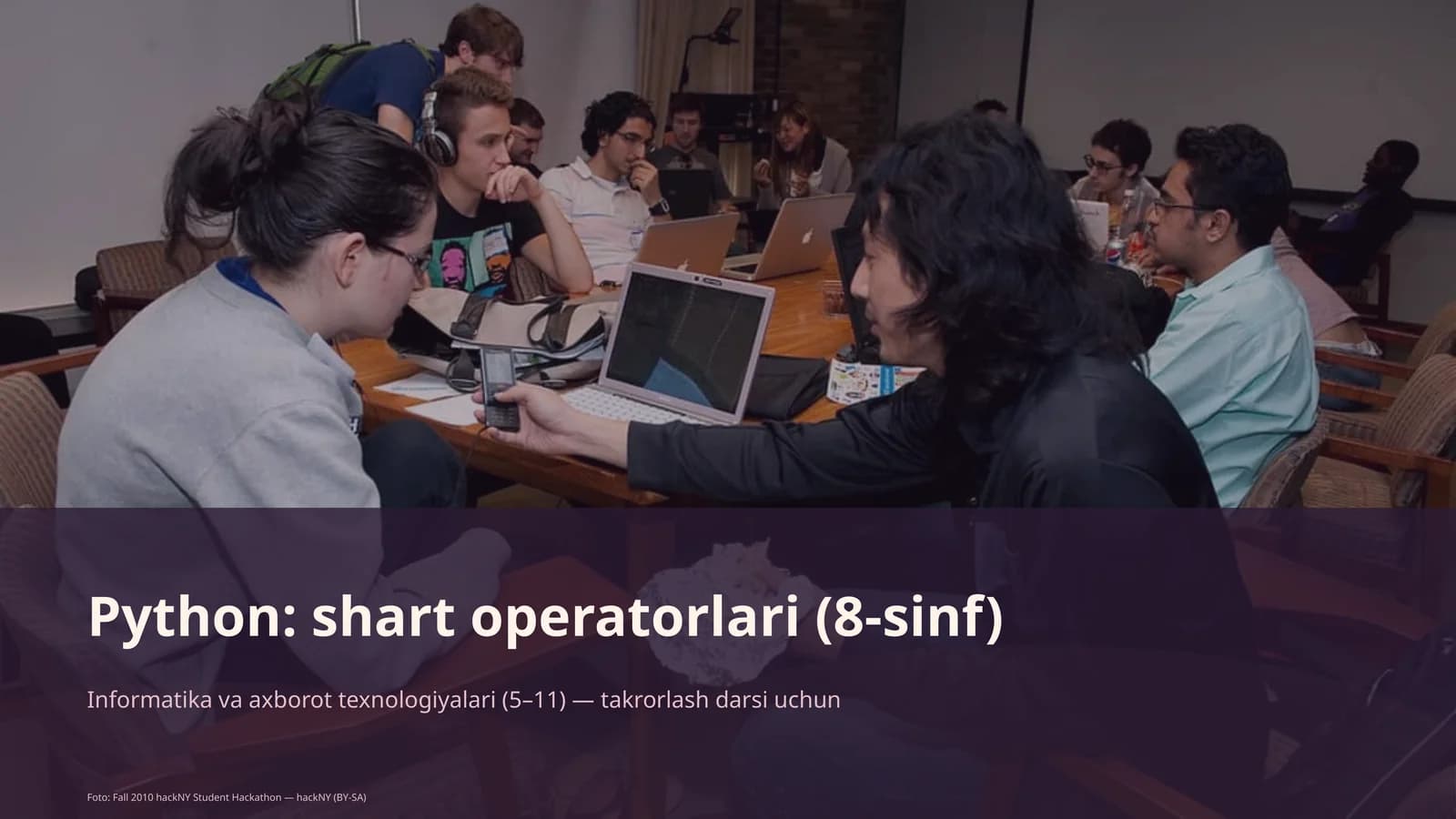 Python: shart operatorlari (8-sinf)
