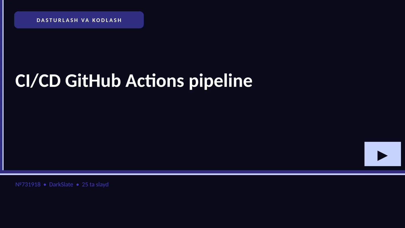 CI/CD GitHub Actions pipeline