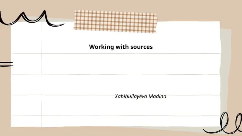 Working with sources