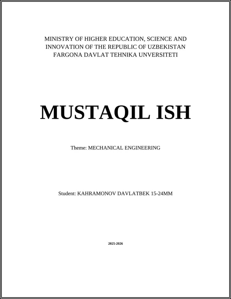 MECHANICAL ENGINEERING