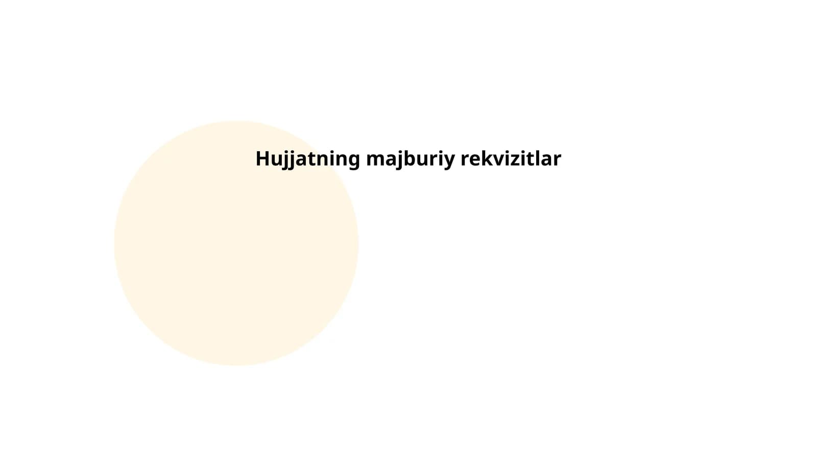 Hujjatning majburiy rekvizitlar