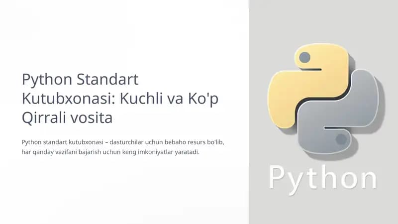 Python Standart Kutubxonasi