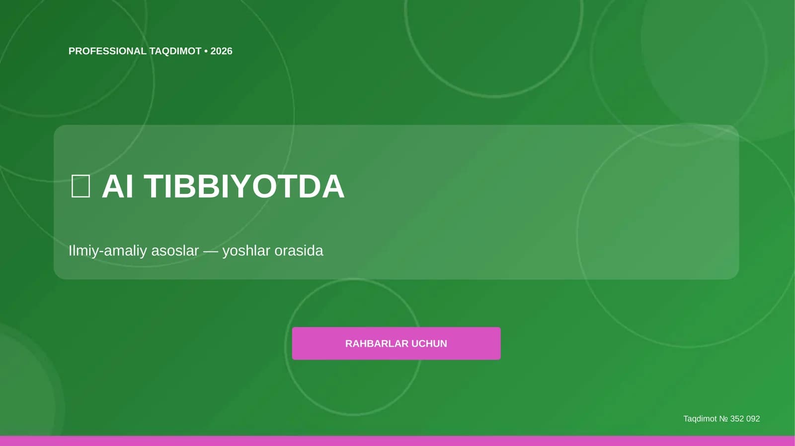 AI Tibbiyotda