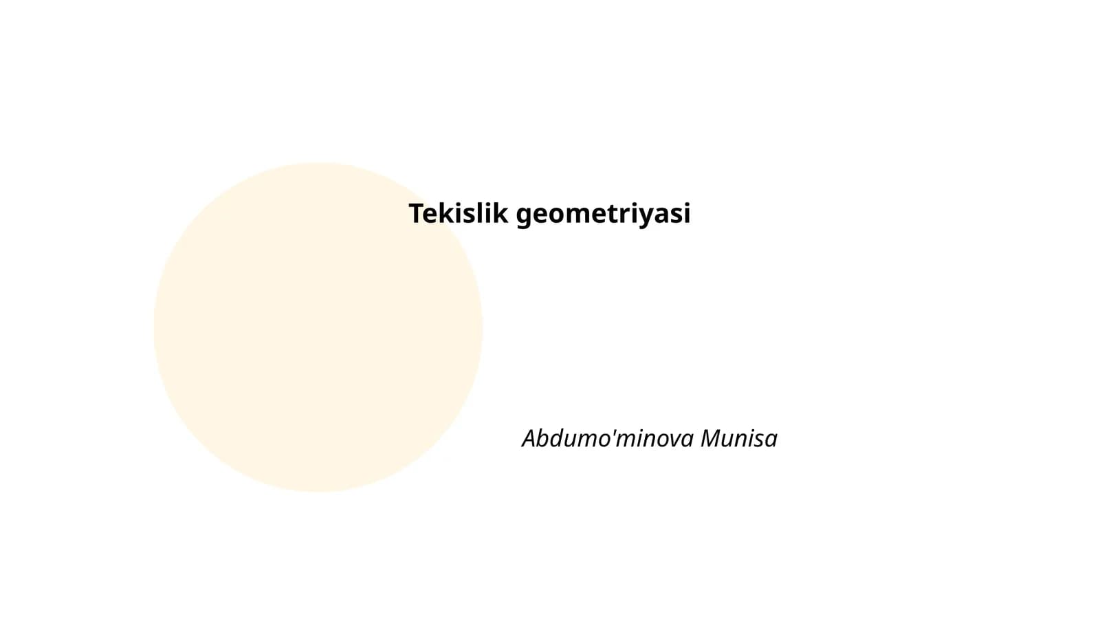 Tekislik geometriyasi