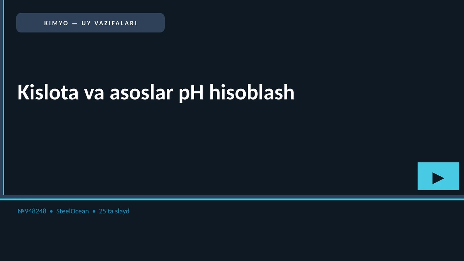 KIMYO — UY VAZIFALARI