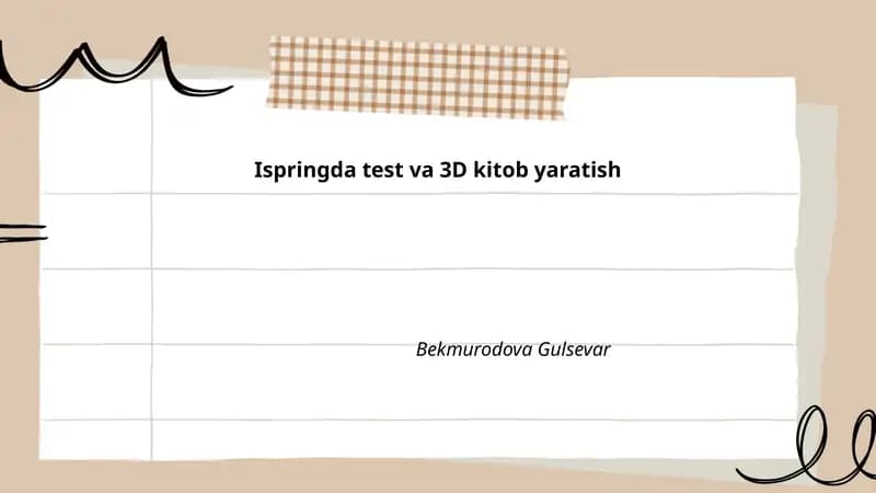 Ispringda test va 3D kitob yaratish