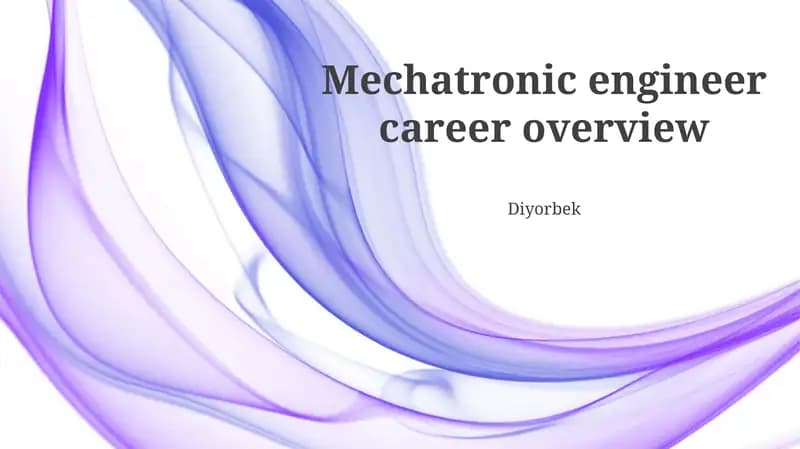 Mechatronic engineer career overview