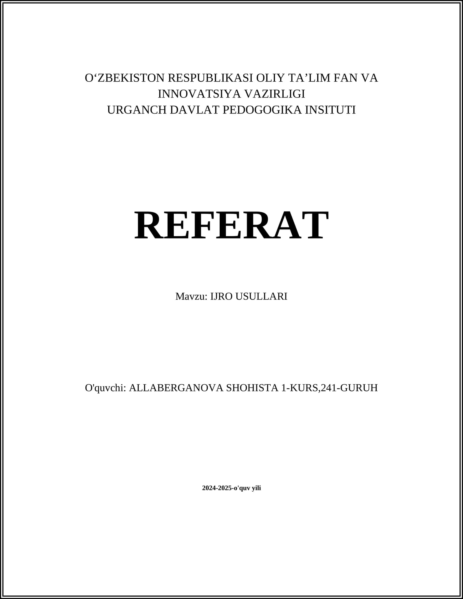 IJRO USULLARI