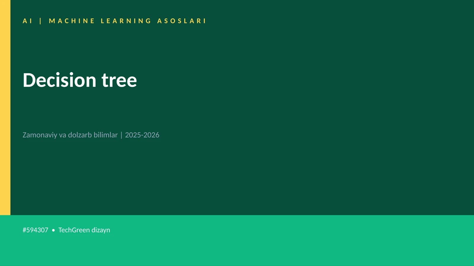 Machine Learning Asoslari