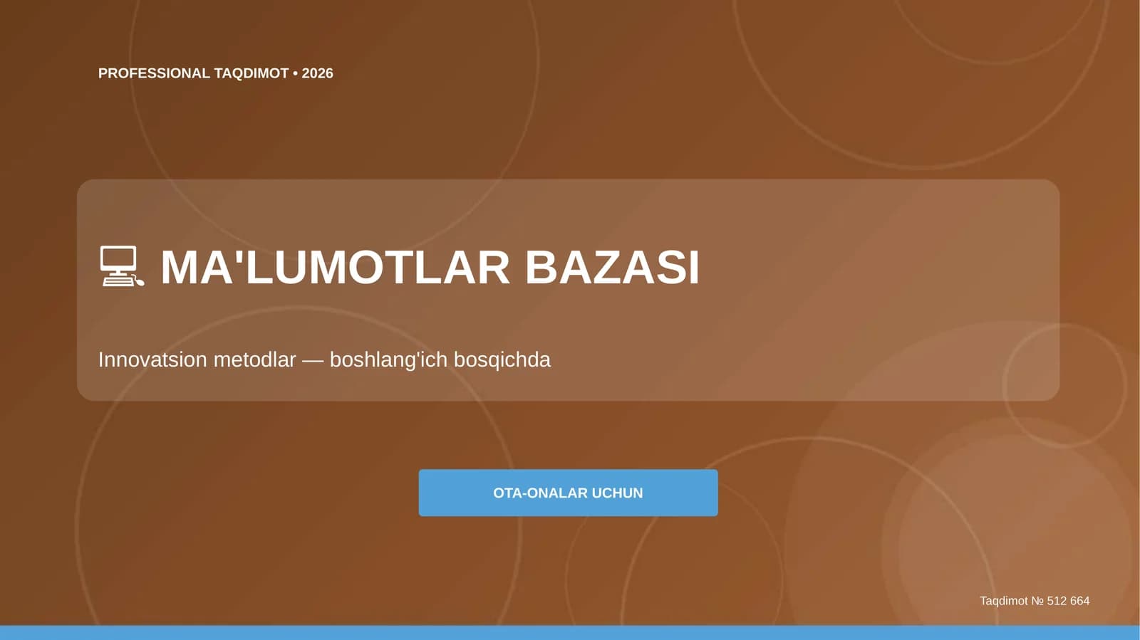 MA'LUMOTLAR BAZASI