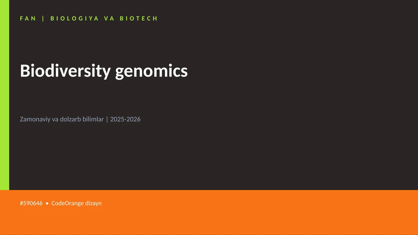 Biodiversity genomics