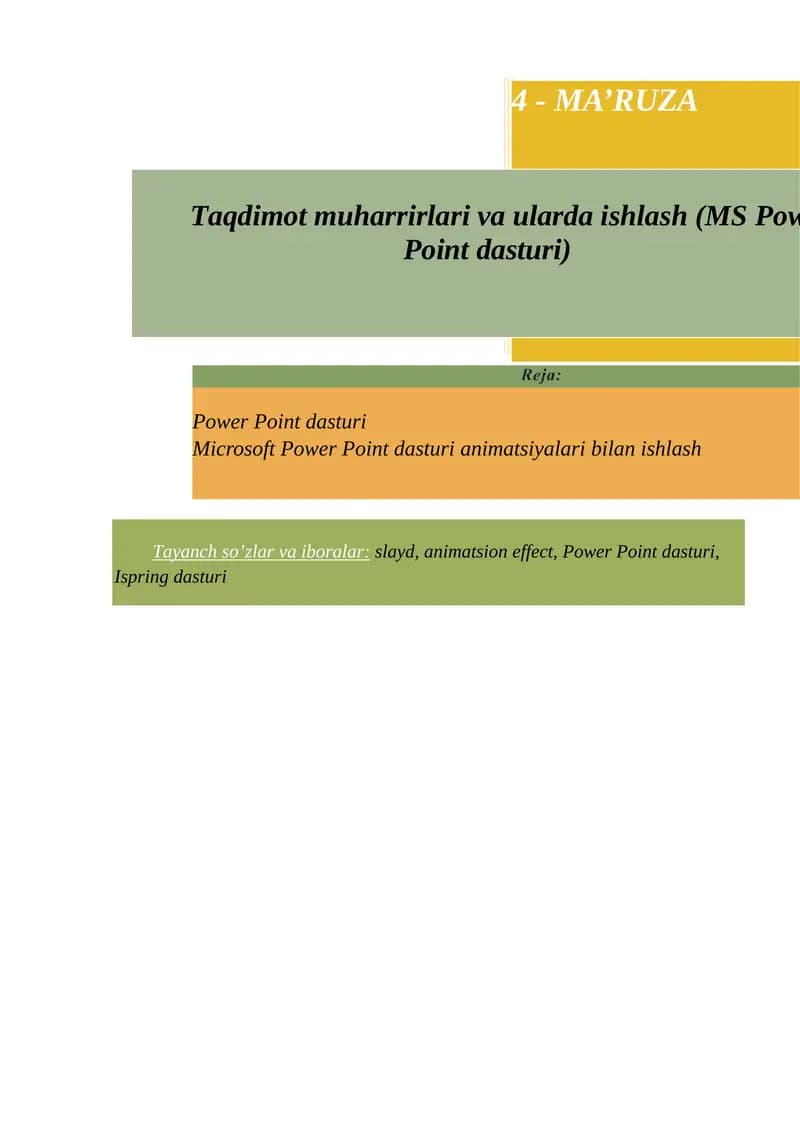Power Point dasturi