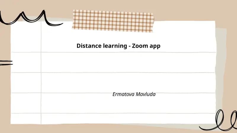 Distance learning - Zoom app