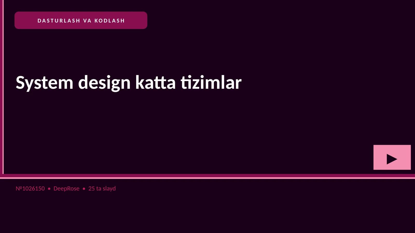 System design katta tizimlar