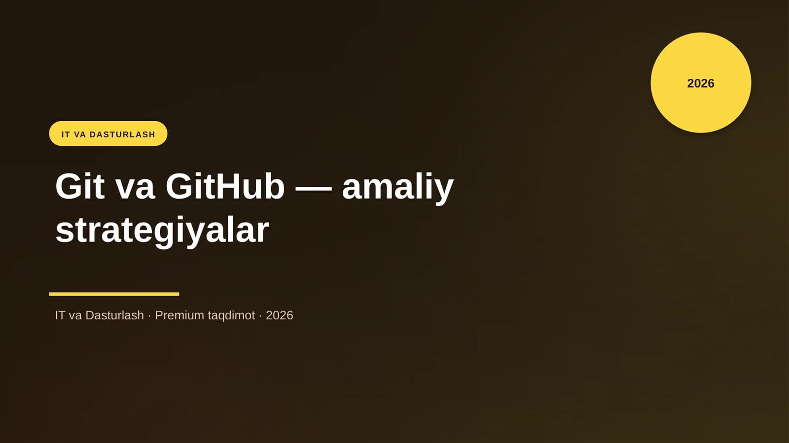 Git va GitHub — amaliy strategiyalar