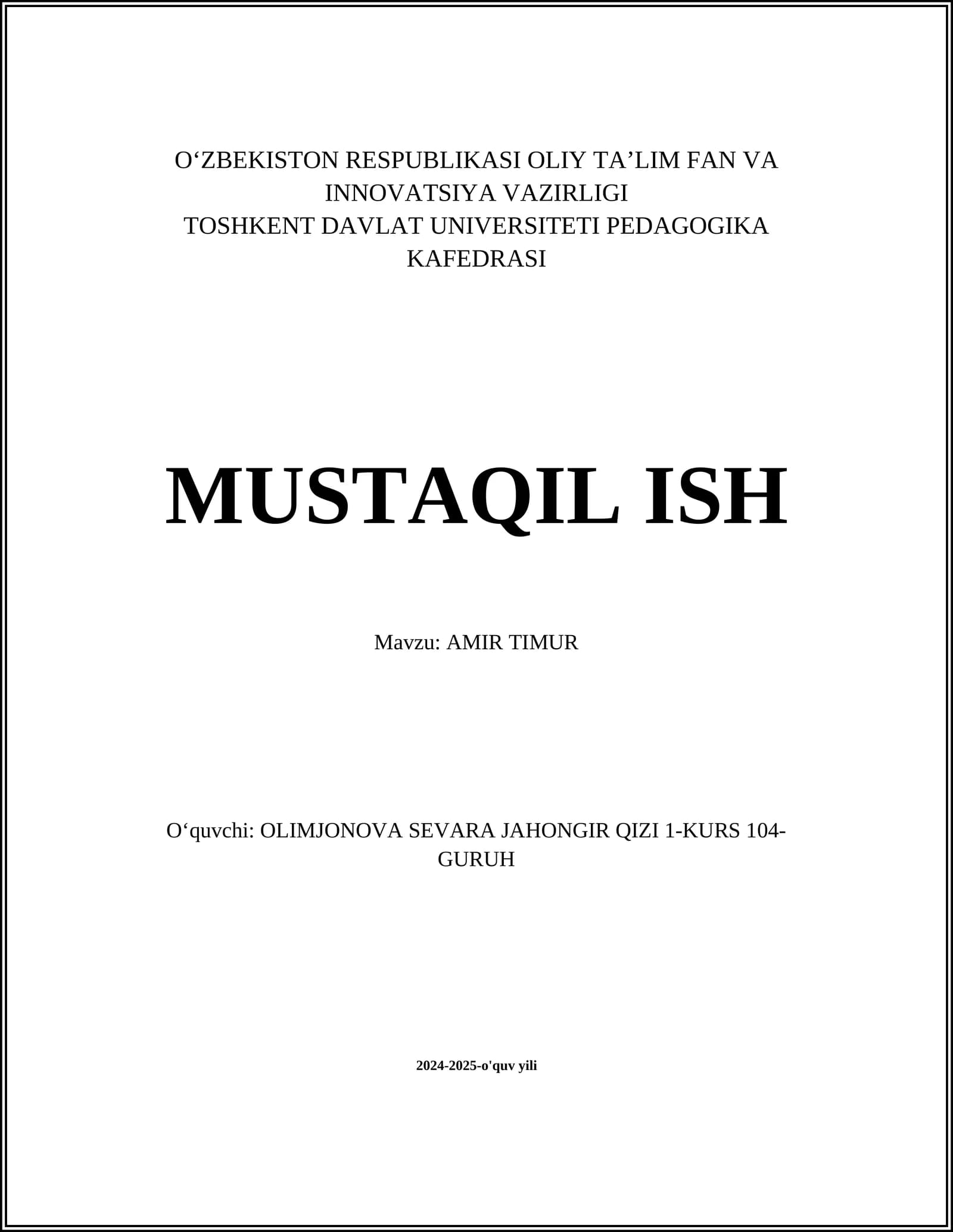 AMIR TEMUR