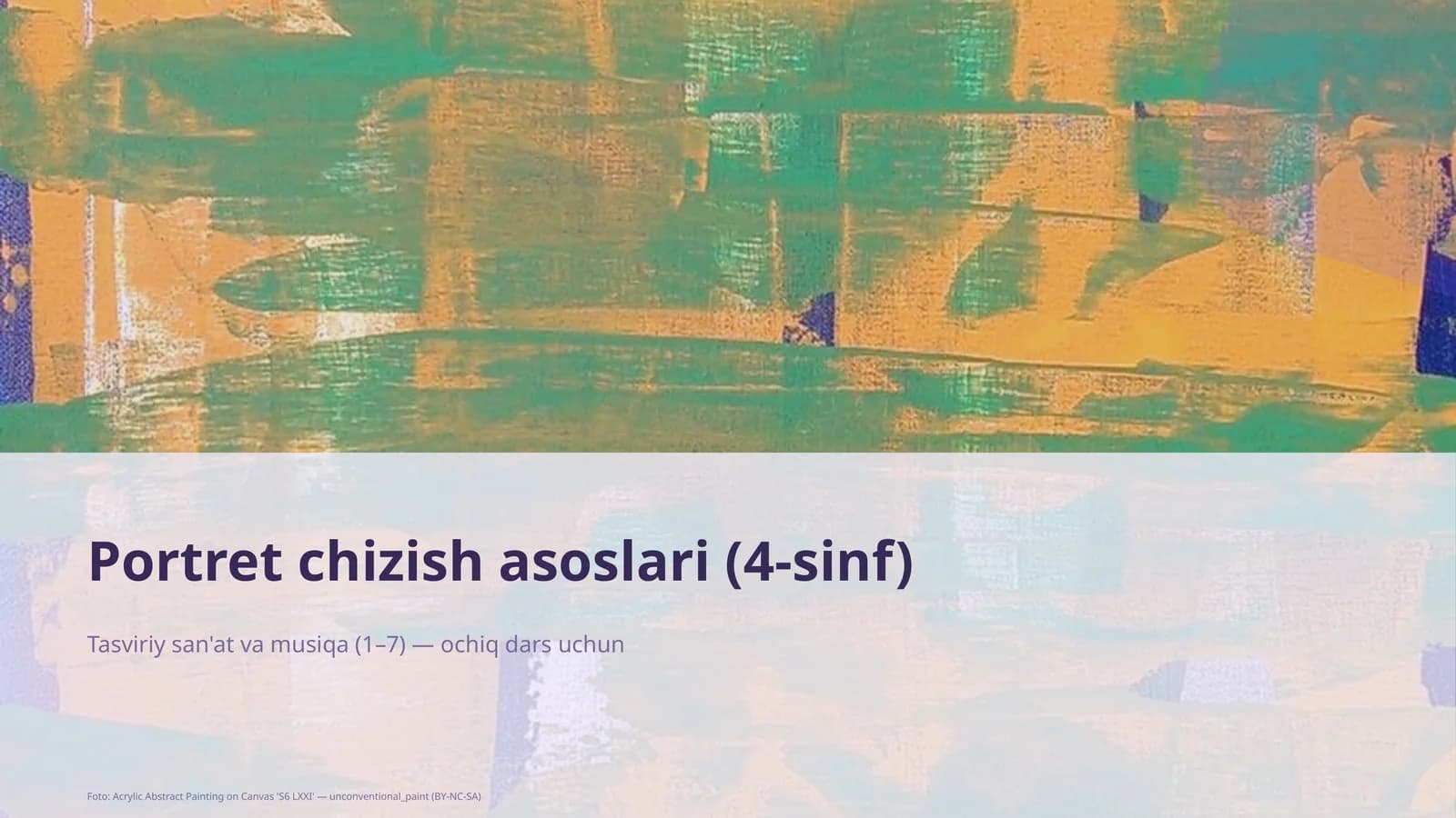 Portret chizish asoslari (4-sinf)