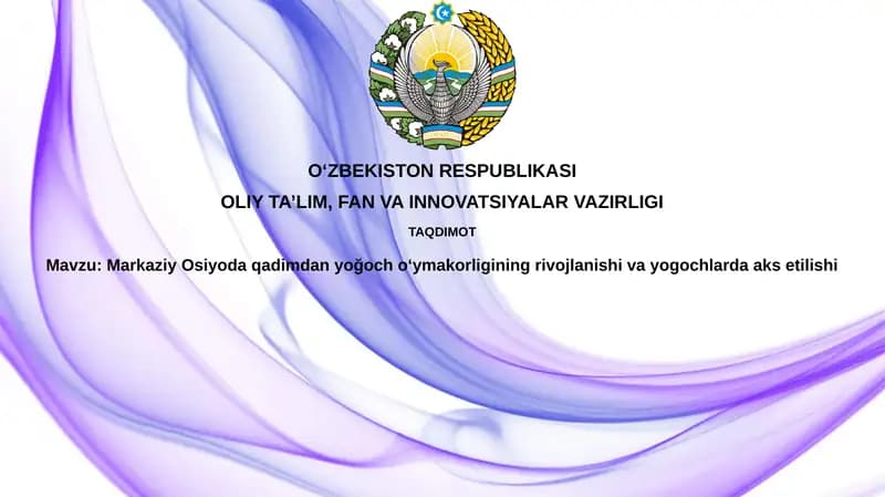 Yog'och o'ymakorligi rivojlanishi