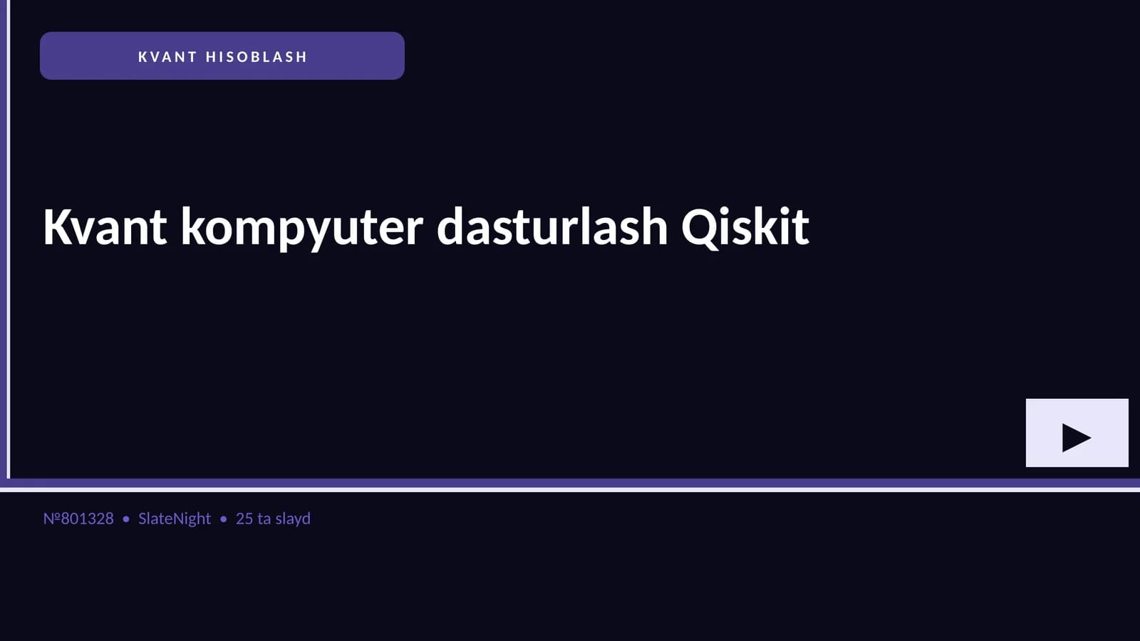 Kvant kompyuter dasturlash Qiskit