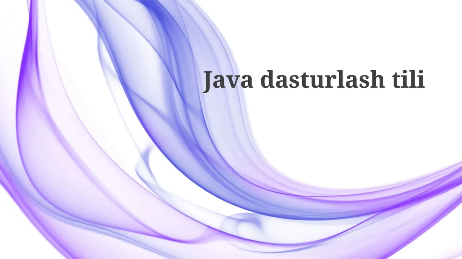 Java Asosiy Bilimlari