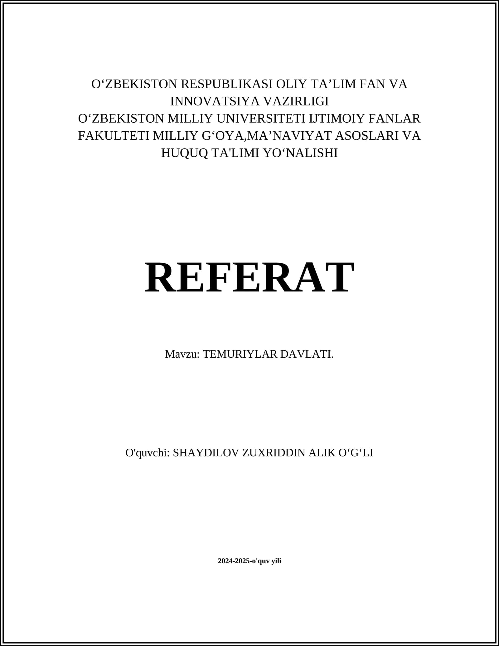 TEMURIYLAR DAVLATI