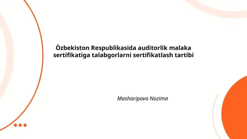 Auditorlik malaka sertifikatini olish jarayoni