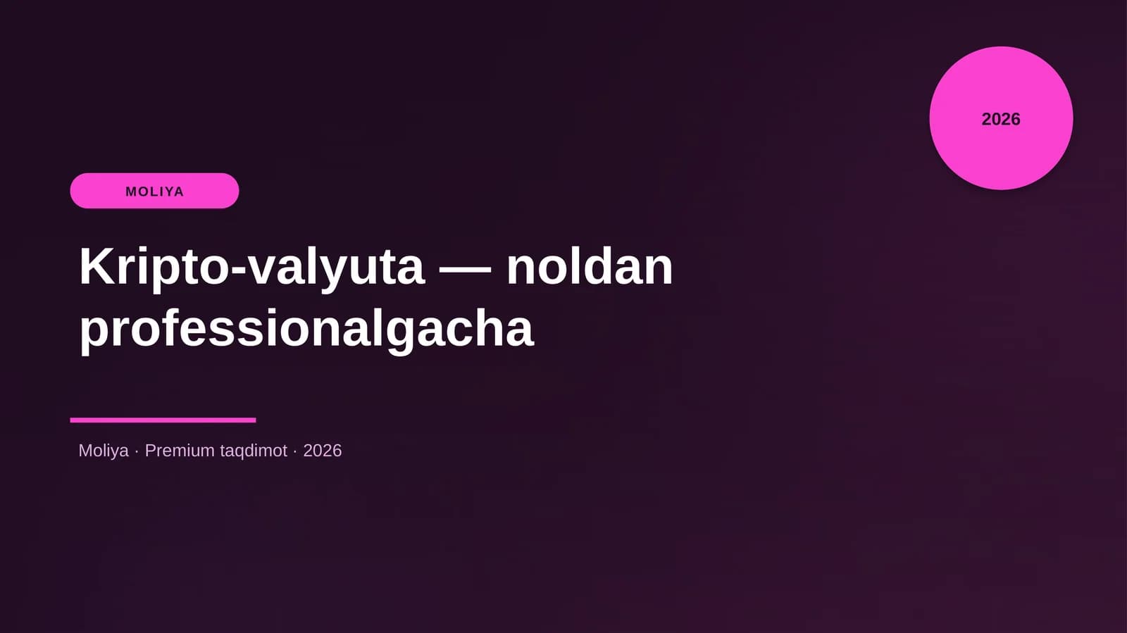 Kripto-valyuta — noldan professionalgacha