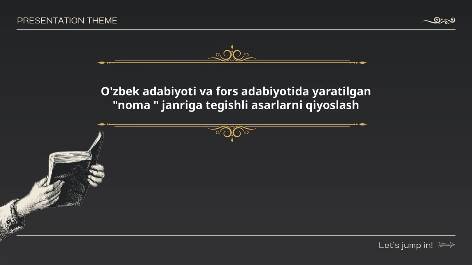 O'zbek adabiyoti va fors adabiyotida yaratilgan "noma " janriga tegishli asarlarni qiyoslash