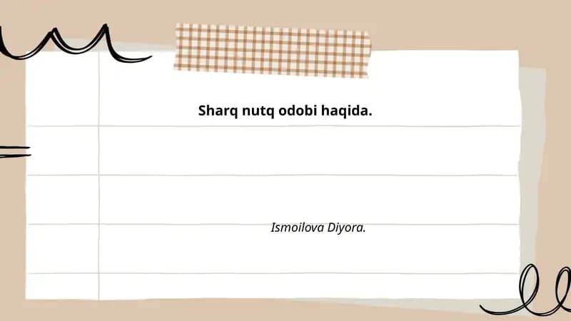 Sharq nutq odobi haqida