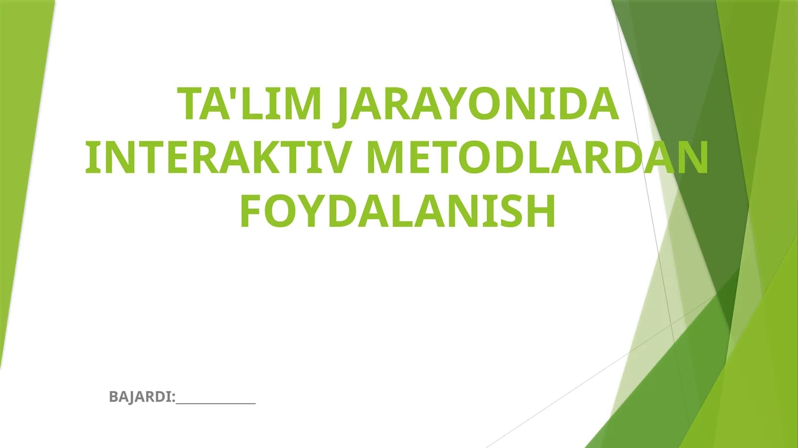 Interaktiv Metodlar