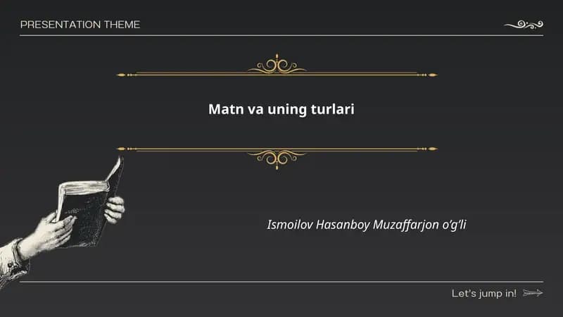 Matn va uning turlari