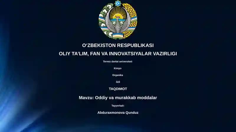 Oddiy va murakkab moddalar