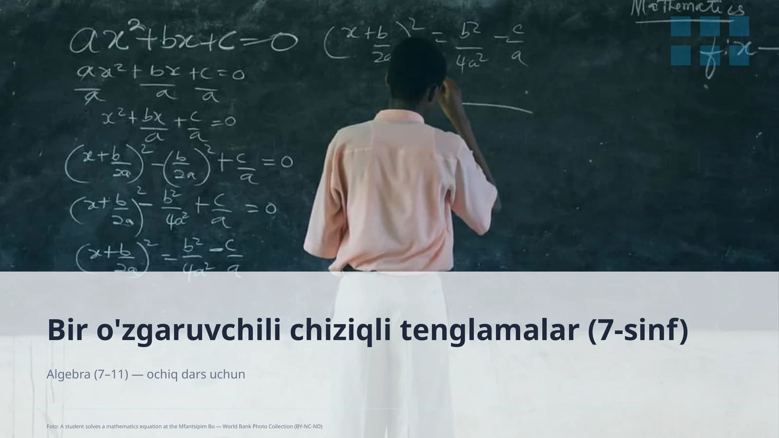 Bir o'zgaruvchili chiziqli tenglamalar (7-sinf)