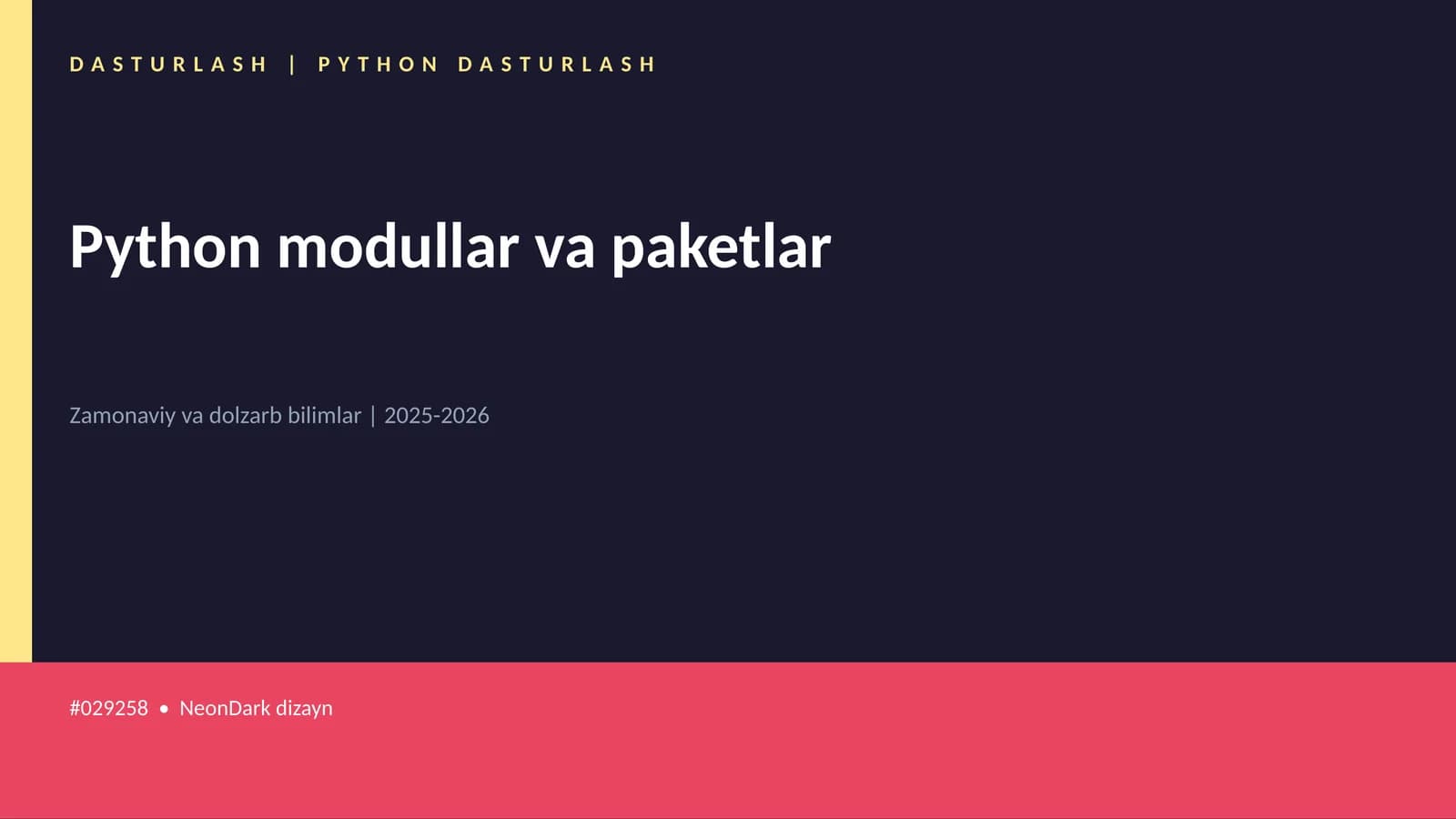 DASTURLASH | PYTHON DASTURLASH