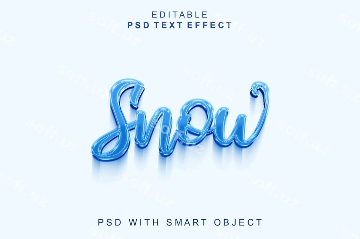 Qor 3d matn effekti | Snow 3d text effect