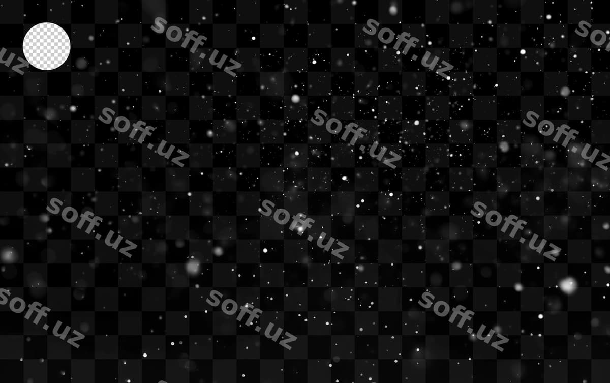 Qor yog'ayotgan shaffof orqa fon | Snow falling transparent background