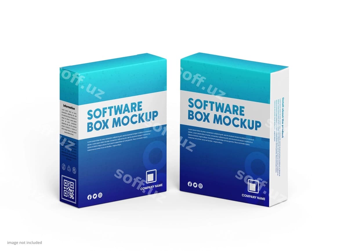 Dastur qutisi namunasi | Software box mockup